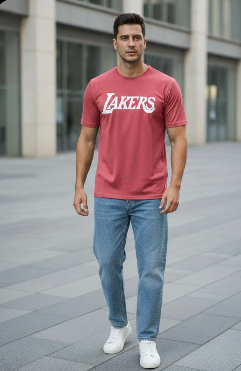 Lakers Logo Graphic Tee - Modern Fit Over Size T-Shirts