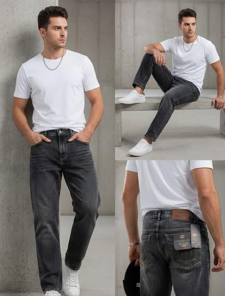 Effortless Italian Luxury: Gucci Straight-Leg Jeans in Black