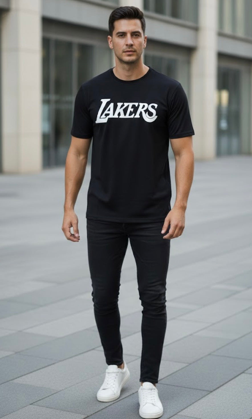 Lakers Logo Graphic Tee - Modern Fit Over Size T-Shirts