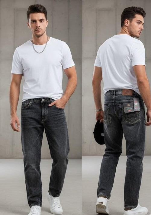 Effortless Italian Luxury: Gucci Straight-Leg Jeans in Black