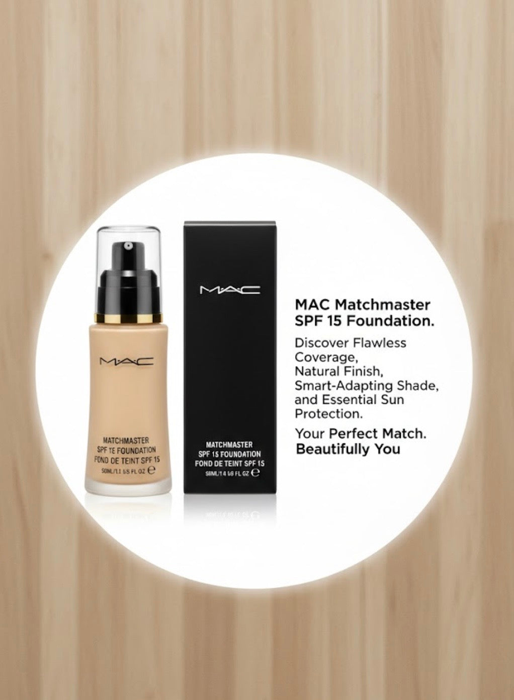 MAC Matchmaster SPF 15 Foundation - Long-Wear, Natural Finish, Smart-Shade Liquid Makeup